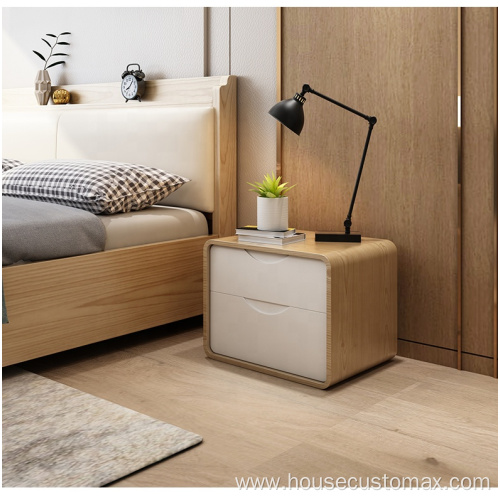 Storing Box Bedside Cabinet Wooden Locker Bedroom Nightstand